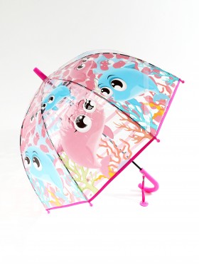 Kids Clear Fish Patterned Umbrella